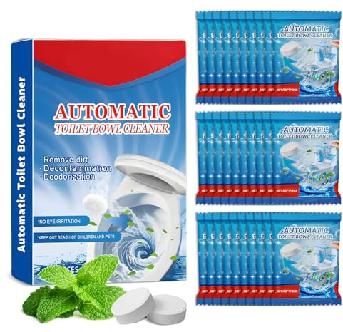 Ruonfash 48 Stück Spülkasten Tabs, Aktivkohle Wc Tabs Toilette Extra Stark, Wc Steine für Spülkasten mit Intensiver Reinigungswirkung und Frischem Duftschaum