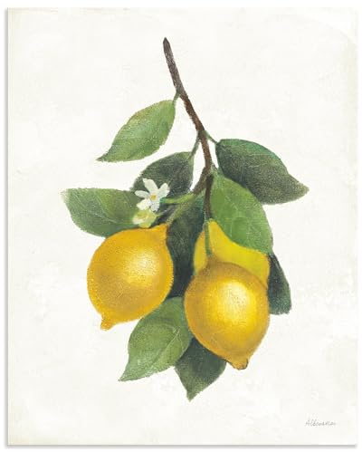 ARTLAND Wanddeko Wandbild Alu Verbundplatte für Innen & Outdoor Bild 30x40 cm mediterrane deko Amalfi Zitronen Lemon Branch 3 Obst U5MI