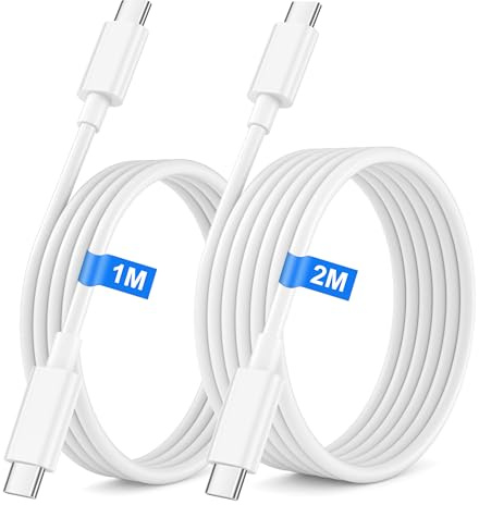 Cable iPhone 17 16 15 Air[1+2M/Lot de 2]60W Câble USB C vers USB C pour iPhone 17/16/15 Pro Max/Plus,Macbook,iPad Pro/Air,Samsung S26/S25/S24,Câble USBC Charge Rapide Tressé Câble Chargeur Cordon USBC