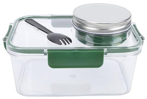 Drfeify Contenedor de Almuerzo para Ensalada a Prueba de Fugas, Ensaladera Portátil para Bolsa de Gimnasio de Oficina, Apertura Amplia y Fácil Llenado, Apto para Preparación de Comidas, Apto para