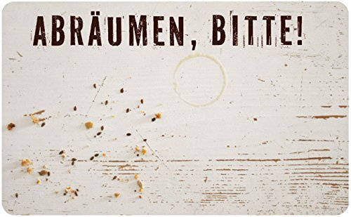 Inkognito Frühstücksbrettchen Stullenbrett - Motiv: Abräumen bitte, Anlass:, Künstler/Verlag Wilson - Schork, Art-Nr.: 68072
