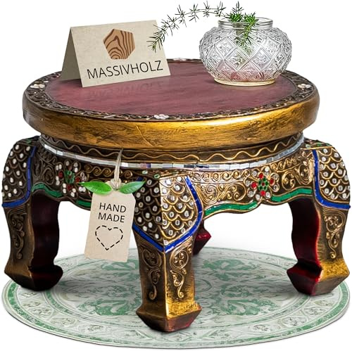 livasia Table d’Opium avec mosaïque de Verre, Table Basse, Table d’appoint, Table de canapé, Durable et Fait Main (30x30cm)