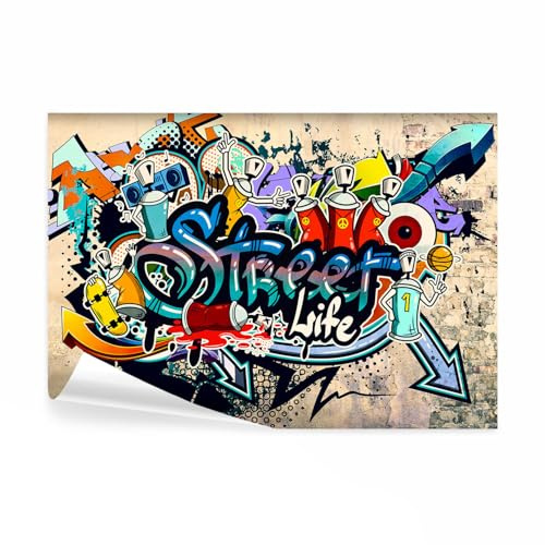 decomonkey Fototapete selbstklebend Graffiti, 294x210 cm, XL, Street Art | Jugendzimmer, Selbstklebende, Tapeten, Wand, Fototapeten, Tapete, Wandtapete, klebend, Klebefolie