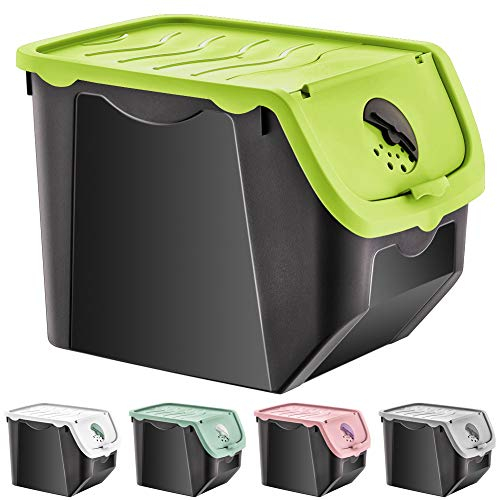 orion group - Aufbewahrungsbox mit deckel - Aufbewahrungsbehälter lebensmittel - Küchen Frischhaltedosen - Aufbewahrungsbox - Behälter vorratsdosen - plastikkisten - küchenorganisation 12 L (Grün)
