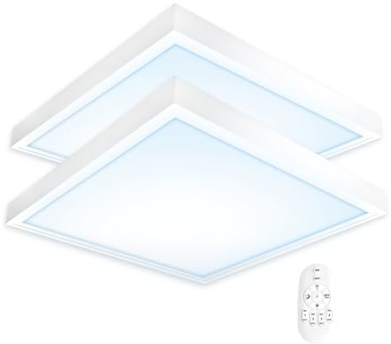 Xtend EcoLight 2x LED Panel 62x62 Tageslichtweiß 6000K 40W dimmbar mit Fernbedienung mit Steck-Aufbaurahmen PLe2.2
