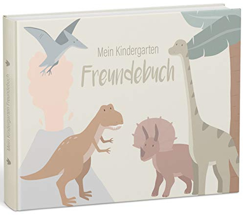 mintkind® Freundebuch Kindergarten Dino, Freundschaftsbuch Jungen und Mädchen, Kita Ausfüllbuch mit Dinosauriern, Erinnerungsbuch Kinder, Geschenk zur Einschulung, Meine Freunde Buch