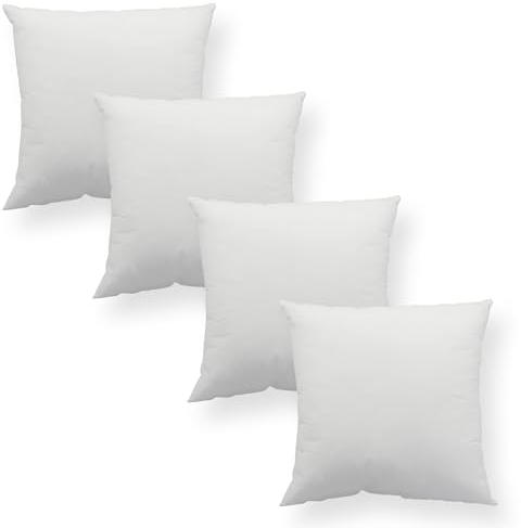 Haus und Deko 4er Set Füllkissen Innenkissen Polyester Sofakissen Kopfkissen Kissen Weiß Inlett (35 x 35 cm)
