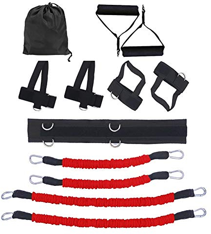 Fitnessbänder Schlingentrainer Sling Trainer Set Taille Bein Hüpftraining Widerstandbänder Home Gym Stretching Strap Set Taille Rallye Bein Taille Sprungtrainer Boxkick Widerstandseil