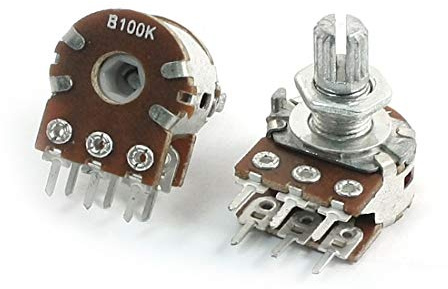 NEW LON0167 2Pcs B100K Regolabile 6 terminali Potenziometro lineare montato su PCB(2Pcs B100K Einstellbar 6 Klemmen Leiterplattenmontiertes Lineares Doppelpotentiometer
