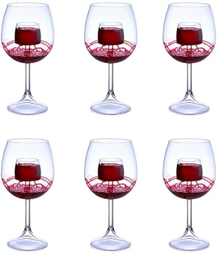 Habiba Copas de Vino Tinto Premium Borde Fino Copa de Vino de Tallo Largo Juego de Copas de Vino de Cristal Gran Regalo para Cualquier ocasión Cristalería