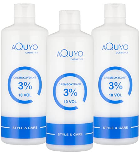 Creme Oxydant Entwickler 3% 500ml (10 Volumen) für Haarfärbung, Haartönung oder Blondierung (3er Pack) | Oxidationscreme mit Wasserstoffperoxid H2O2 | Oxidant ist frei von Duftstoffen