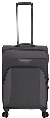Kenorada Reisetrolley AIRSOLID 4w Spinner | Koffer mit Vier Rollen | Trolley aus robustem Polyester | dreistelliges TSA-Zahlenschloss | Weichgepäck Stoffkoffer (anthrazit, M - mittlerer Koffer)