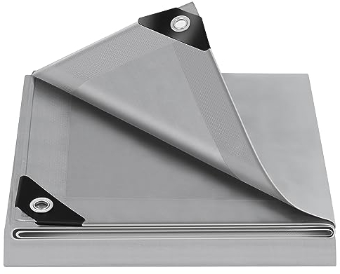 WOLTU Bâche de Protection, 3x3 m, en PE 140 g/m², Bâche Imperméable Anti-UV, avec Œillets, Résistante aux Intempéries et aux Déchirures, pour Meubles de Jardin Bois Piscine Trampoline, Gris