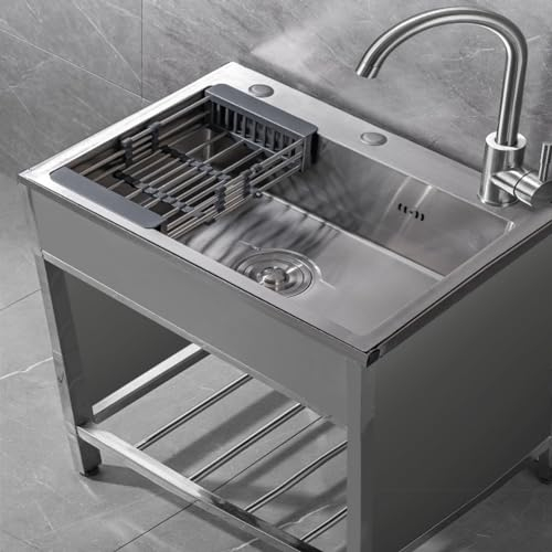 Spülbecken Spüle Outdoor Küche Camping Spülbecken Edelstahl Ausgussbecken Edelstahl Mobiles Waschbecken Gewerbliche Spülbecken Outdoor Spüle Camping (Size : 68 * 45cm)