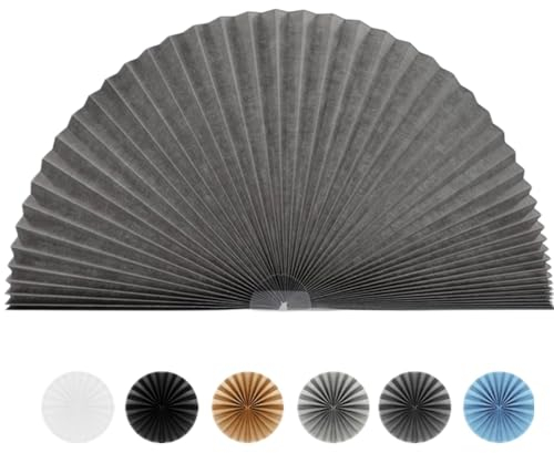 ChYoung Bogenfenster-Jalousien ohne Werkzeuge Lichtfilternder plissierter Stoffschirm Stick auf halbkreisförmigem rundem Fenster Plissee-Jalousien gewölbte Fensterabdeckung für Schlafzimmer Küche Bad