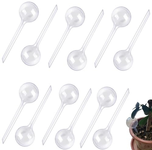 Norhogo 12 Stück 70ml Runder automatischer Blumengießer, 13 x 5cm | Pflanztopf Garten Gießkugel, Kunststoff Wasserspender für Topfpflanzen Automatisch Bewässerung Set für Pflanzen Blumen