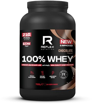 Reflex Nutrition 100% Whey Protein - 80% Pure Whey Protein - EAA Amino Acids - No Added Sugar - Whey Protein Powder for Pre Workout & Post Workout Recovery (Chocolate, 720g, 24 Servings)