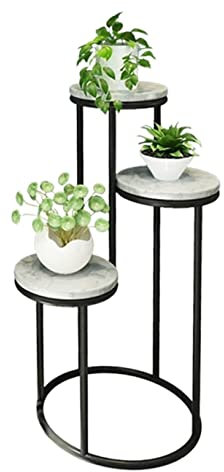 REEKOS Pflanzenregal Blumenständer Pflanzenständer Matal Blumenständer Indoor Multi-Layer Blumentopf Rack Wohnzimmer Balkon Einfache Landung Blumenregal Blumentreppe(Black,40 * 40 * 80cm)