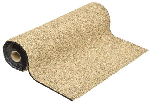 Sufrk Beschichtung aus Natursand, 250 x 100 cm, Steinoptik, Breite für den Rand des Teiches, Bachlauf, Teichfolie, Sandfarbe