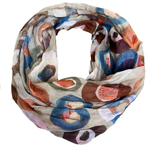 J26 Blumen Mandala Farbverlauf Seide Sommer Loop Verlauf Regenbogen Rainbow Silk Uni Rundschal Schlauchschal Stola Schal leicht