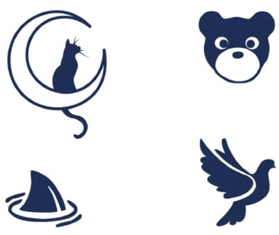 Tattwo.me – Temporäre Tattoos für Erwachsene und Kinder, hält 2 Wochen, wasserfest – 4 Ausschneidevorlagen mit Tiermotiven – Pflanzliche Tinte – EU-Kosmetik-Zertifikat – (P0957)
