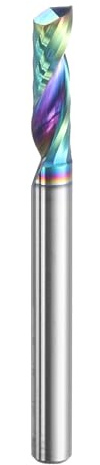 sourcing map Spiralfräser-Bit, 4 mm Schnittdurchmesser, 4 mm Schaft, hochgeschnitten, Vollhartmetall, diamantähnlich, kohlenstoffbeschichtet, 1 Nut, CNC-Schaftfräser, für Aluminium, Kupfer, Metall (15