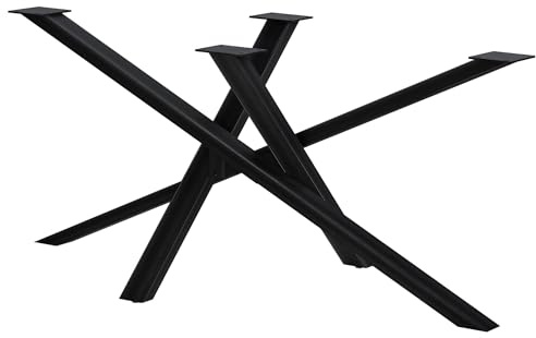 CLP Tischbeine Metall schwarz Finney, Tischkufen für DIY-Esstische, Tischgestell aus pulverbeschichtetem Stahl, Höhe 72 cm Farbe antik schwarz Größe 160x80x72 cm