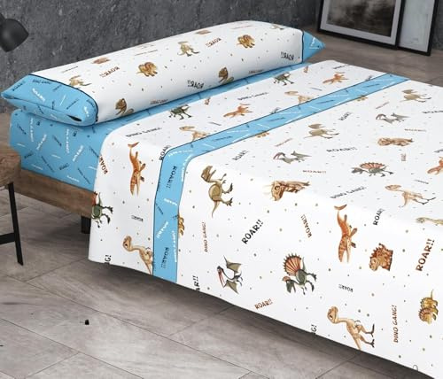 Kimbatex Textil Hogar Tienda Juego de Sábanas Infantiles Roomers Bed Linen. Surtido De Modelos y Tamaños. 50% algodón 50% poliéster. Calidad 30/30 144/Hilos. (Rex, Cama 135cm)
