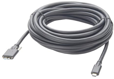 Active USB 3.1 C Male to Micro USB 3.0 Male Cable with M2 Screw Cap, Type C to Micro USB Repeater Extension Cable with 2 Chipsets, Industrial Camera Cable (10m/32.8ft)
