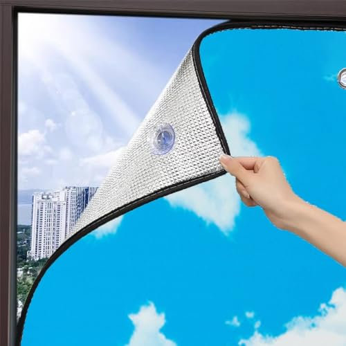 Pellicola per finestre termoriflettente, foglio di alluminio isolante da 7 mm per protezione solare e privacy, uso interno/esterno, 120 x 180 cm, antiriflesso, schermatura UV, risparmio energetico