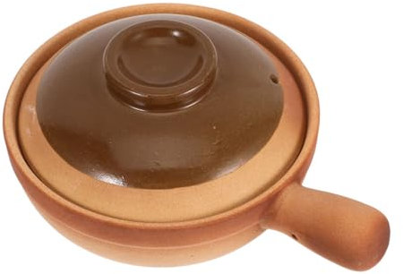 Garneck Marmite En Terre Cuite Coréenne 600 Ml Couvercle, Pot à Riz Traditionnel En Argile Naturelle, Cuisson Homogène Et Polyvalente, Pour Mijotage Et Fondues, Usage Familial Et Extérieur
