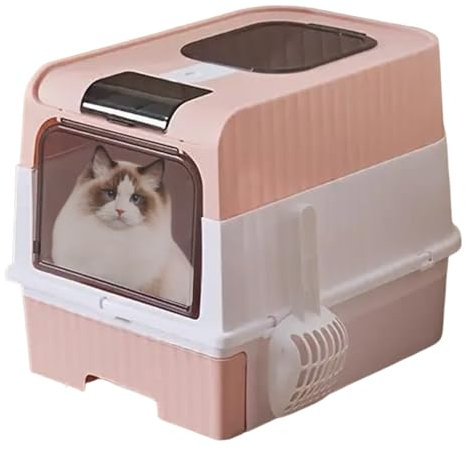 Caja De - Arenero Cubierto para Gatos con Tapa Y Rejilla Filtradora - Diseño Plegable para Esquina Incluye Pala, Recinto Cerrado para Interiores Y Viaje