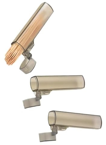 PANGBOER Portable Clear Toothpick Holders Compact Travel Kitchens Restaurant Essential Storage Case Toothpick Container
