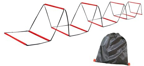 MotiveTech Agility Ladder 42 Cmx42 Gym Easily Set Up Portable Volleyball Balance Speed Ladder Coordination Training Equipment, 12 Grids with Bag