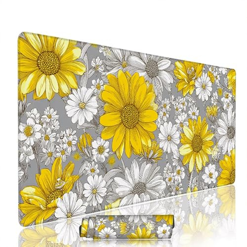 Tapis de Souris Abstrait sous Main Bureau Tapis de Souris Gaming XXL 1400x600x3mm Mouse Pad Caoutchouc Fleur Grand sous Main Gamer Accessoires PC Imperméable, pour Clavier Ordinateur Portable w-6756