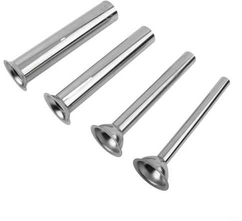 Besttoolifes 4-Piece Stainless Steel Sausage Stuffer Filling Nozzles and Tubes Set for Manual and Electric Meat Grinders(5.4cm)