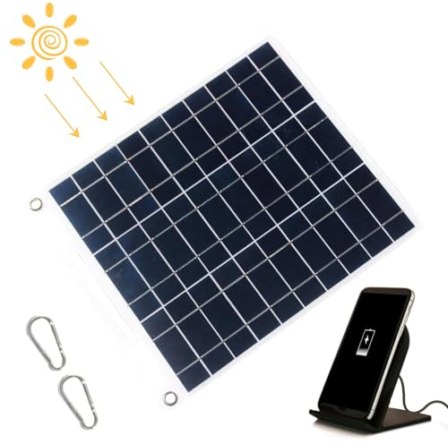 Jlobnyiun Chargeur de panneau solaire - Chargeur 10 W | Panneau solaire comme chargeur d'alimentation mobile - Pour activités de plein air Camping et randonnée