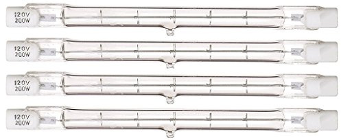 KOR (Pack of 4) Halogen Double Ended J Type 118 mm (4.64 Inches) 120 Volt R7S Base T3/118mm (200)