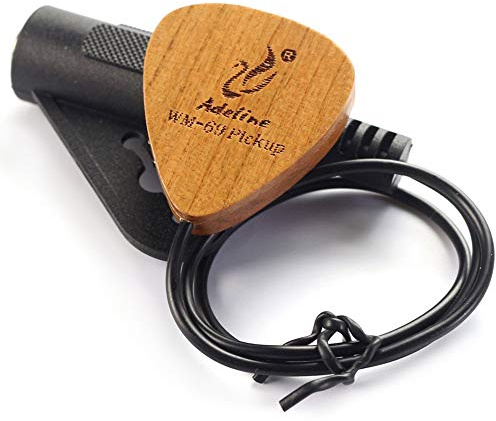 Adeline Ukulele pickup transducer, It's suitable for Classical Acoustic Guitar Violin Viola Banjo Mandolin Ukulele Uke Cello， can eq the sound with placement front,side,back etc. (Heart)