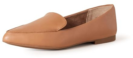Amazon Essentials Women's Loafer Flat, Camel Faux Leather, 8.5