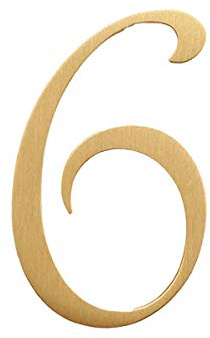 TentHome Hausnummer Messing Türnummer Zahlen selbsklebende Briefkastenzahlen edles 3D Nummer 5cm Gold für Hausschild Türschild Adressschild Wohn- und Briefkastenschilder (6)