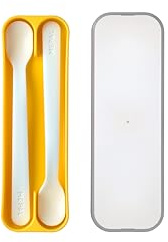Mepal – Fütterlöffel Mepal Mio – Babylöffel – Kleinkind Fütterlöffel – Baby Besteck – Spülmaschinengeeignet – BPA frei – 2er Besteck Set – Yellow