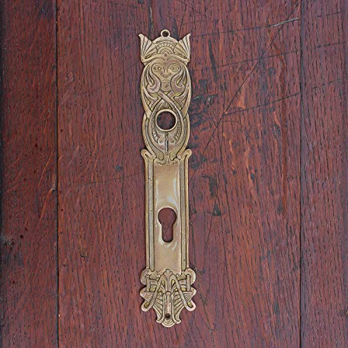 Antikas - Langschild in Jugendstil, Türbeschlag wie historisch, Messing wie antik
