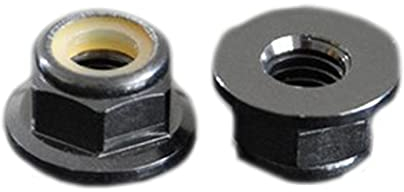 M2/M3/M4/M5/M6 Flansch Nylon Sicherungsmutter Flansch Hex Selbstsichernde Mutter, Schwarz, M3 10Pcs