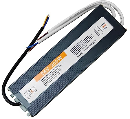 Fuente Alimentacion LED 24V 200W IP67 Impermeable Transformador para Tira LED, Iluminación Exterior Interior