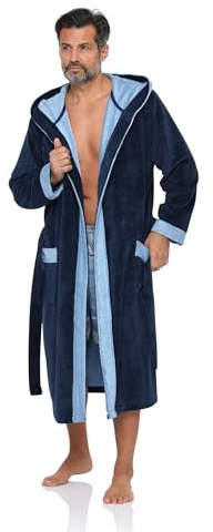 Herren Bademantel Revise RE-855 - mit Bambus faser - mit Kapuze - Saunamantel