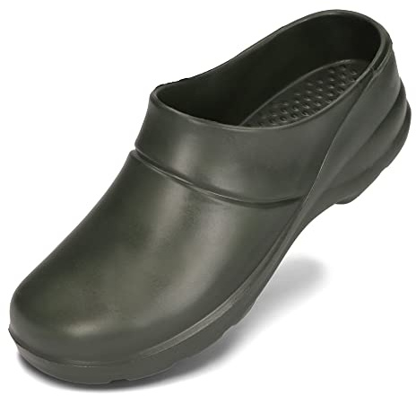 BeComfy Zoccoli Unisex Eva Scarpe da Giardino per Donne e Uomini Zoccoli Impermeabili Pantofole Leggere 36–47 EU (Verde Scuro, Sistema Taglie Calzature EU, Adulto, Numero, Media, 41)