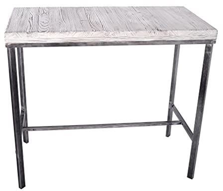 CHYRKA® Bartisch Stehtisch Barhocker Barstuhl BarMöbel KOMARNO Loft Vintage Bar Industrie Design Handmade Holz Metall (Weiss, Tisch 120x60 cm)