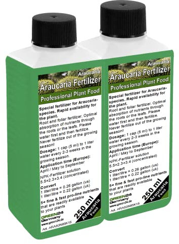 GREEN24 Engrais Araucaria HIGH-TECH, engrais végétal pour Araucaria Sapin des Andes Araucaria sapin décoratif 500ml
