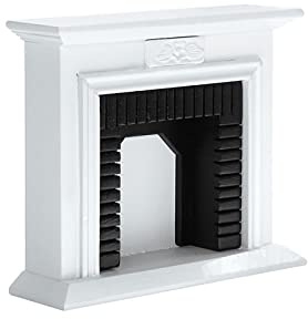 WANGCL maison de poupées cheminée blanche Mini cheminée 1/12 accessoires de maison de poupée meubles de maison de poupées en bois